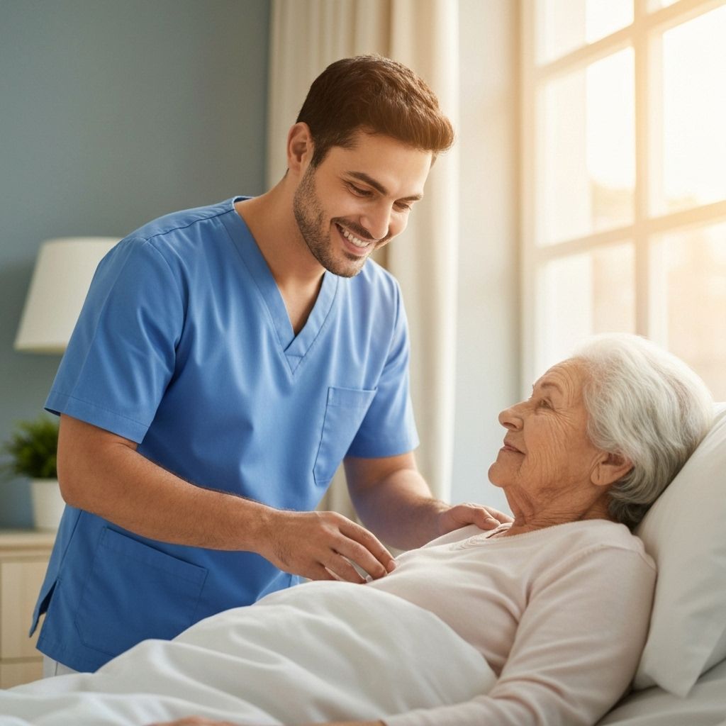 Caregiver with elderly patient